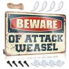 Warning My Neighbor is A Jackass Sign Beware of Attack Weasel Metal Sign No Treaspassing Signs Metal Rectangle Warning Sign ( Size : 30X40CM ) view 1