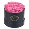 Beaulasting Long Lasting Preserved Roses in a Box Last a Year Forever Flowers for Her Mom Wife Anniversary Birthday (Round Black Box, Pink) view 1