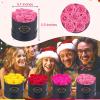 Beaulasting Long Lasting Preserved Roses in a Box Last a Year Forever Flowers for Her Mom Wife Anniversary Birthday (Round Black Box, Pink) view 2