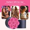 Beaulasting Long Lasting Preserved Roses in a Box Last a Year Forever Flowers for Her Mom Wife Anniversary Birthday (Round Black Box, Pink) view 4