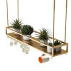 BOCbco Wine Rack Bar Restaurant Wine Bottle Racks Ceiling Hanging Holder Wall-Mounted Metal Gold Stemware and Wine Bottle Storage Shelf - Adjustable Height/140 * 25 * 21Cm view 1