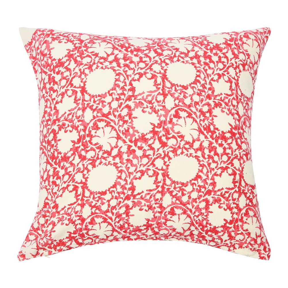 20" Square Ivy Print Cotton Pillow Cover