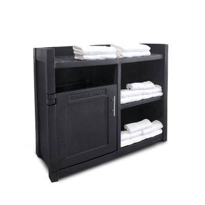 Mayne Inc. Fairfield Towel Valet - Graphite Grey - 47in x 20in x 41in - Capacity of 40 Medium Swim Towels, 70 Hand Towels (8855-GRG)