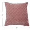 20" Square Quilted Velvet Pillow Cover view 2