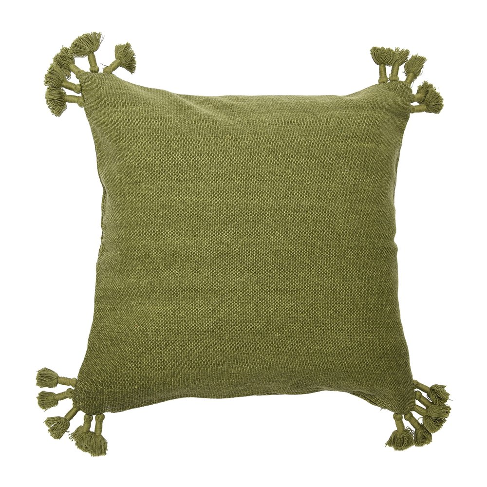 20" Square Canvas Pillow Cover with Tassels