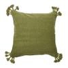 20" Square Canvas Pillow Cover with Tassels view 1