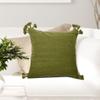 20" Square Canvas Pillow Cover with Tassels view 2