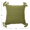 20" Square Canvas Pillow Cover with Tassels view 3