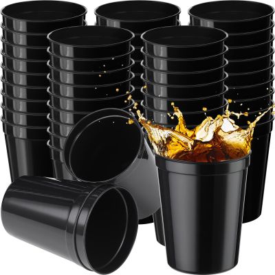 Yungyan 16oz Stadium Cups Reusable Plastic Cups Blank Drink Tumblers for Parties, Events, DIY Projects,4.5 x 3.54 x 2.72 Inch