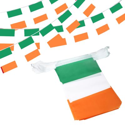 Anley Ireland String Flag Pennant Flags, Patriotic Events 17th of March Saint Patrick's Day National Day Decoration Sports Bars - 33 Feet 38 Flags