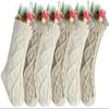 Christmas Stockings 20 Inch Ivory and Khaki Cable Knit Xmas Stockings for Family Christmas Decoration, 6 Pack view 1