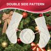 Christmas Stockings 20 Inch Ivory and Khaki Cable Knit Xmas Stockings for Family Christmas Decoration, 6 Pack view 4