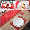 8 Pcs Snowflake Placemat Christmas Table Mat Christmas Table Setting Snowman Placemats Winter Floor Mats for Home Place Mats Holiday Placemats Non-slip Mat Felt Cloth Large view 2