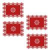 8 Pcs Snowflake Placemat Christmas Table Mat Christmas Table Setting Snowman Placemats Winter Floor Mats for Home Place Mats Holiday Placemats Non-slip Mat Felt Cloth Large view 4