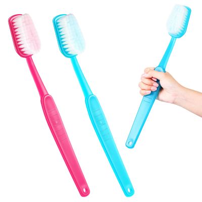 Ireer 2 Pieces Giant Toothbrush Prop Large Toothbrushes Big Brush Oversized Gag Novelty for Summer Halloween Costume Take Picture Comedy Party Favors Pet Grooming Brush(Blue, Pink)