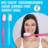 Ireer 2 Pieces Giant Toothbrush Prop Large Toothbrushes Big Brush Oversized Gag Novelty for Summer Halloween Costume Take Picture Comedy Party Favors Pet Grooming Brush(Blue, Pink) view 2