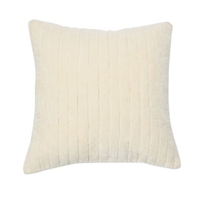 20" Square Quilted Velvet Pillow Cover with Channel Stitch