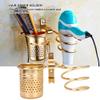 Hair Dryer Holder Wall Mounted, Aluminum Bathroom Storage Basket Organizer for Blow Dryer & Styling Tools, Multipurpose Rack (Gold) view 2
