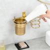 Hair Dryer Holder Wall Mounted, Aluminum Bathroom Storage Basket Organizer for Blow Dryer & Styling Tools, Multipurpose Rack (Gold) view 4