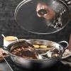 12 inch Hot Pot - Stainless Steel 2 Side Shabu Pot Hot Cookware Soup Induction Nabe Lid Cooking with Divider Food Grade Stainless Steel Shabu Shabu for Induction Cooktop Gas Stove view 2