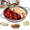 12 inch Hot Pot - Stainless Steel 2 Side Shabu Pot Hot Cookware Soup Induction Nabe Lid Cooking with Divider Food Grade Stainless Steel Shabu Shabu for Induction Cooktop Gas Stove view 3
