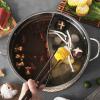 12 inch Hot Pot - Stainless Steel 2 Side Shabu Pot Hot Cookware Soup Induction Nabe Lid Cooking with Divider Food Grade Stainless Steel Shabu Shabu for Induction Cooktop Gas Stove view 4