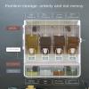 HUIBAOGONG Kitchen Shelf Wall Mounted Spice Rack Multi-Functional Condiment Storage Box with Push Tap No Punching Seasoning Box High Capacity,Brick red view 3