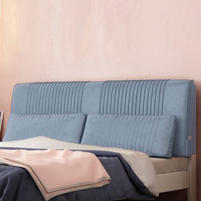 Headboard Slipcovers Reading Bed Rest Pillow Fleece Headboard Cushion Large Bolster Cushion Backrest Wedge Pillow for Dorm Room Daybed Full Size,A,with headboard 59"/150cm
