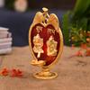 Laxmi Ganesha Diya Idol Statue- Brass Gold Finish Diya Oil Lamp Hindu Ganesh Lakshmi Showpiece Shubh Labh Home Office Decor Puja Pujan Diwali Decoration by Indian Collectible view 2