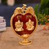 Laxmi Ganesha Diya Idol Statue- Brass Gold Finish Diya Oil Lamp Hindu Ganesh Lakshmi Showpiece Shubh Labh Home Office Decor Puja Pujan Diwali Decoration by Indian Collectible view 4
