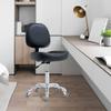 Vanity Rolling Chair Esthetician Shop Stool with Wheels,Ergonomic Lash Armless Office Chair, Desk Chair for Makeup Bedroom Classroom (Black) view 2