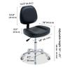 Vanity Rolling Chair Esthetician Shop Stool with Wheels,Ergonomic Lash Armless Office Chair, Desk Chair for Makeup Bedroom Classroom (Black) view 3