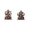 Antique Finish Brass Laxmi Ganesha on Lotus by Indian Collectible view 1