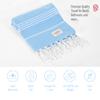Arconiz Turkish Beach Towels 4 Pack Oversized 71x39 - Quick Dry Sand Free Pool Towels Set Light Blue Pink Premium Cotton Lightweight Beach Essentials Bulk Travel Towels Adults Swimming Vacation view 2