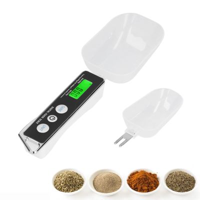 Digital Measuring Spoon Scale, 500g/0.1g High Precision Grams Measuring Cup Household Weighing Scoop Digital Scoop with 2 Replaceable Spoons for Food Coffee Powder Tea