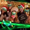 Funtery 8 Pack Christmas Light up Glass Christmas Tree LED Sunglass Bulk Glow in Dark Glass Plastic Glitter Neon Santa Gift view 3