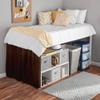 College Dorm Dust Ruffled Bed Skirt-Extra Long Extended Dorm Room Bed Skirt |100% Egyptian Cotton, 400-Thread Count| 34-Inch Drop| Extra Long Dorm Room Bed Skirt - [Chocolate, Full XL/34 Drop] view 2