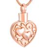 SHEIL Steel,Gold,Rose Gold 316L Stainelss Steel Double Heart in Heart Cremation Urn Pendant Memorial Ashes Keepsake Necklace,3 view 1