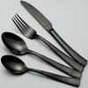 Hammered Silverware Set 16 Piece Black Flatware Set for 4 18/10 Stainless Steel Kitchen Cutlery Utensil Include Knife Fork Spoon Teaspoon view 1