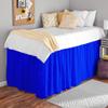 College Dorm Dust Ruffled Bed Skirt-Extra Long Extended Dorm Room Bed Skirt |100% Egyptian Cotton, 400-Thread Count| 30-Inch Drop| Extra Long Dorm Room Bed Skirt - [Royal Blue, Full XL/30 Drop] view 1