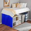 College Dorm Dust Ruffled Bed Skirt-Extra Long Extended Dorm Room Bed Skirt |100% Egyptian Cotton, 400-Thread Count| 30-Inch Drop| Extra Long Dorm Room Bed Skirt - [Royal Blue, Full XL/30 Drop] view 2