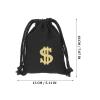 NUOBESTY 4 Pcs Money Drawstring Bag Dollar Party Favor Bags Canvas Money Pouch Dollar Sign Carrying Sack for Bank Robber Pirate Cowboy Cosplay Theme Party 7x5.1 Inch view 2