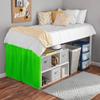 College Dorm Dust Ruffled Bed Skirt-Extra Long Extended Dorm Room Bed Skirt |100% Egyptian Cotton, 400-Thread Count| 32-Inch Drop| Extra Long Dorm Room Bed Skirt - [Parrot Green, Full XL/32 Drop] view 2
