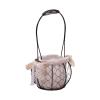 Firlar 2 Pack Metal Wedding Basket With Handle, Portable Flower Basket, Rustic Flower Girl Basket, Copper Wire Flower Girl Basket, Rustic Gift Basket For Wedding Home Decoration, Brown view 1