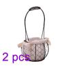 Firlar 2 Pack Metal Wedding Basket With Handle, Portable Flower Basket, Rustic Flower Girl Basket, Copper Wire Flower Girl Basket, Rustic Gift Basket For Wedding Home Decoration, Brown view 2