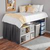 College Dorm Dust Ruffled Bed Skirt-Extra Long Extended Dorm Room Bed Skirt |100% Egyptian Cotton, 400-Thread Count| 32-Inch Drop| Extra Long Dorm Room Bed Skirt - [Dark Grey, Full XL/32 Drop] view 2