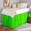 College Dorm Dust Ruffled Bed Skirt-Extra Long Extended Dorm Room Bed Skirt |100% Egyptian Cotton, 400-Thread Count| 44-Inch Drop| Extra Long Dorm Room Bed Skirt - [Parrot Green, Full XL/44 Drop] view 1