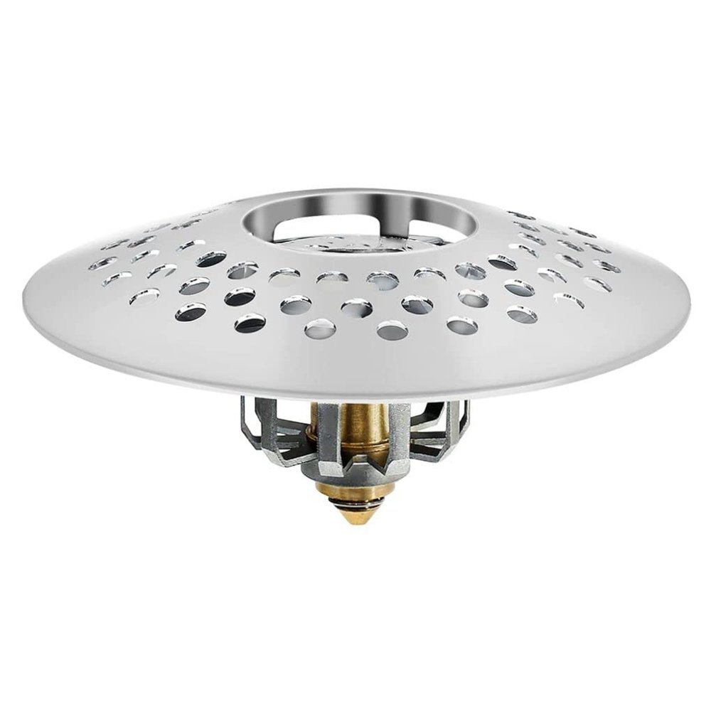 Universal Tub Stopper with Lid Hair Collector, Tub Drain Lid Stopper Pop-up Tub Drain Plug, Easy Installation and Cleaning, Bathtub Stopper with Drain Hair Catcher