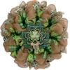 Luxury Handmade Happy St. Patricks Day Deco Mesh Wreath Kiss Me Irish Cut Out Shamrocks Front Door Decor, 24" or 28" view 1