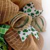 Luxury Handmade Happy St. Patricks Day Deco Mesh Wreath Kiss Me Irish Cut Out Shamrocks Front Door Decor, 24" or 28" view 2